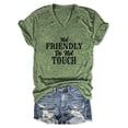 thumbnail image 2 of Not Friendly Do Not Touch Shirt for Women Summer Short Sleeve V Neck Casual Graphic Tees, 2 of 4