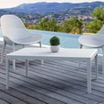 thumbnail image 4 of Luxury Commercial Living 39.5" White Patio Solid Rectangular Lounge Coffee Table, 4 of 8