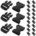 thumbnail image 6 of MRLESS 50pcs Durable Hard Plastic Side Release Buckles for Webbing /Dog Collar /Paracord Bracelets (Black), 6 of 7