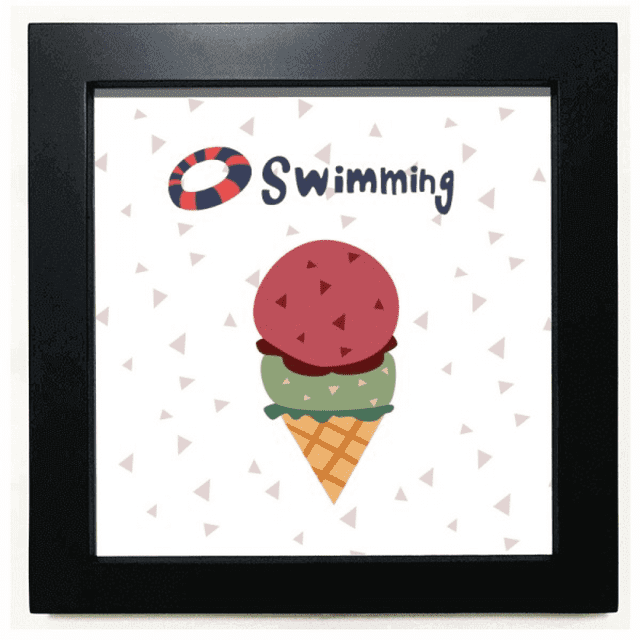 Boya de natacion de verano helado de dulce Mesa de pared con marco cuadrado negro