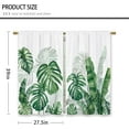 thumbnail image 2 of Tropical Leaves Kitchen Curtains Green Plant Summer Botanical Small Short Cafe Window Curtains Monstera Leaf Palm Tree Bathroom Window Drapes Treatment Tier Curtains 2 Panels (27.5x39 Inch), 2 of 6