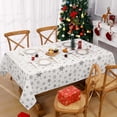 thumbnail image 4 of Christmas Tablecloth 60 x 120 Inch, Silver Foil Print Snowflake Christmas Table Cloth Rectangle Table Washable, Waterproof Wrinkle Resistant Table Cover for Party Dinner Christmas Table Decor, 4 of 5