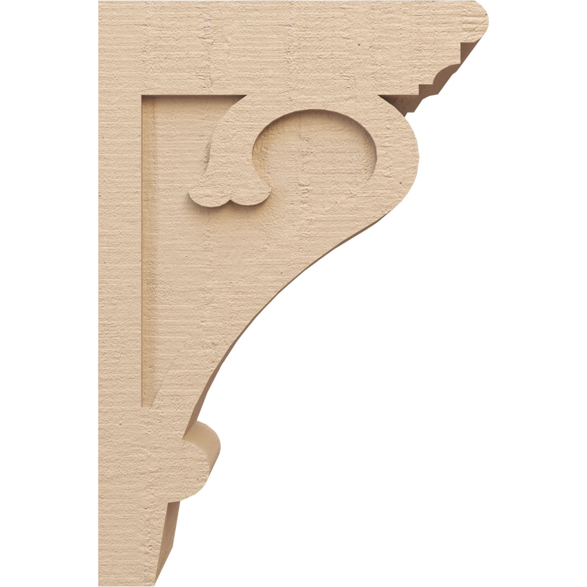 8"W x 16"D x 24"H Classic Mayflower Rough Cedar Woodgrain TimberThane Corbel, Primed Tan