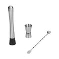 thumbnail image 2 of YLSHRF Stainless Steel Cocktail Jigger Muddler Stirring Spoon Set Bar Bartender Accessory,Cocktail Measuring Cup, 2 of 8