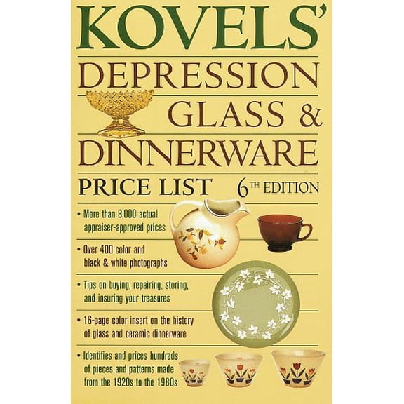 Pre-Owned Kovels' Depression Glass & Dinnerware Price List, 6th Edition