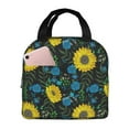 thumbnail image 1 of Disketp Sunflowers And Blue Flower for Insulated Lunch Bag for Women and Men, Perfect for Work, Hiking, Picnic, 1 of 8