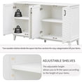 thumbnail image 4 of Vastcury 60" Retro 4 Door Storage Sideboard Cabinet, Buffet with Metal Handles for Kitchen, Living Room, Dining Room, Antique White, 4 of 8