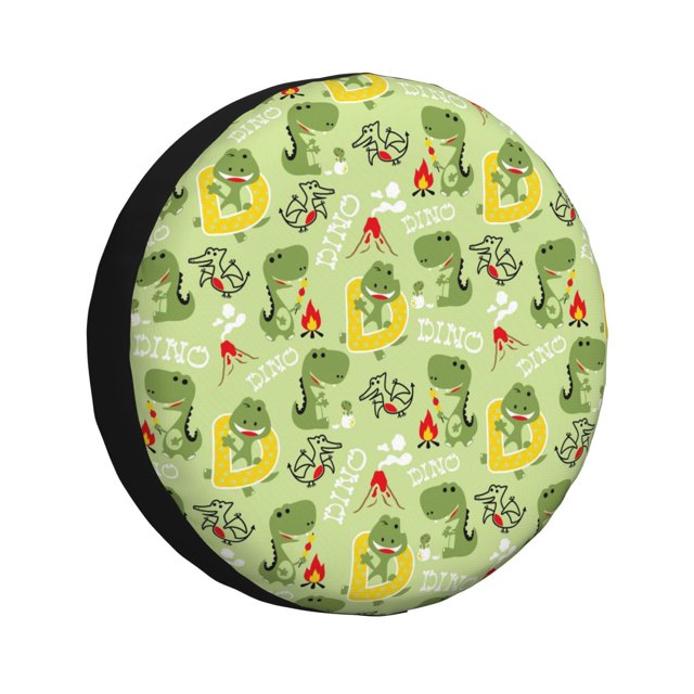 Balery Cute Dinosaurs Cartoon Cubiertas para Neumáticos - Protector Resistente para Neumáticos de Camioneta, SUV, Remolque, Camper y RV-17 inch