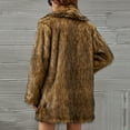 thumbnail image 6 of BiZtdJrK 90 Off Clearance Sale Faux Fur Coats for Women Long Sleeve Leopard Lapel Jackets 2024 Fall Winter Fluffy Warm Jacket Outwear Brown 3XL, 6 of 9