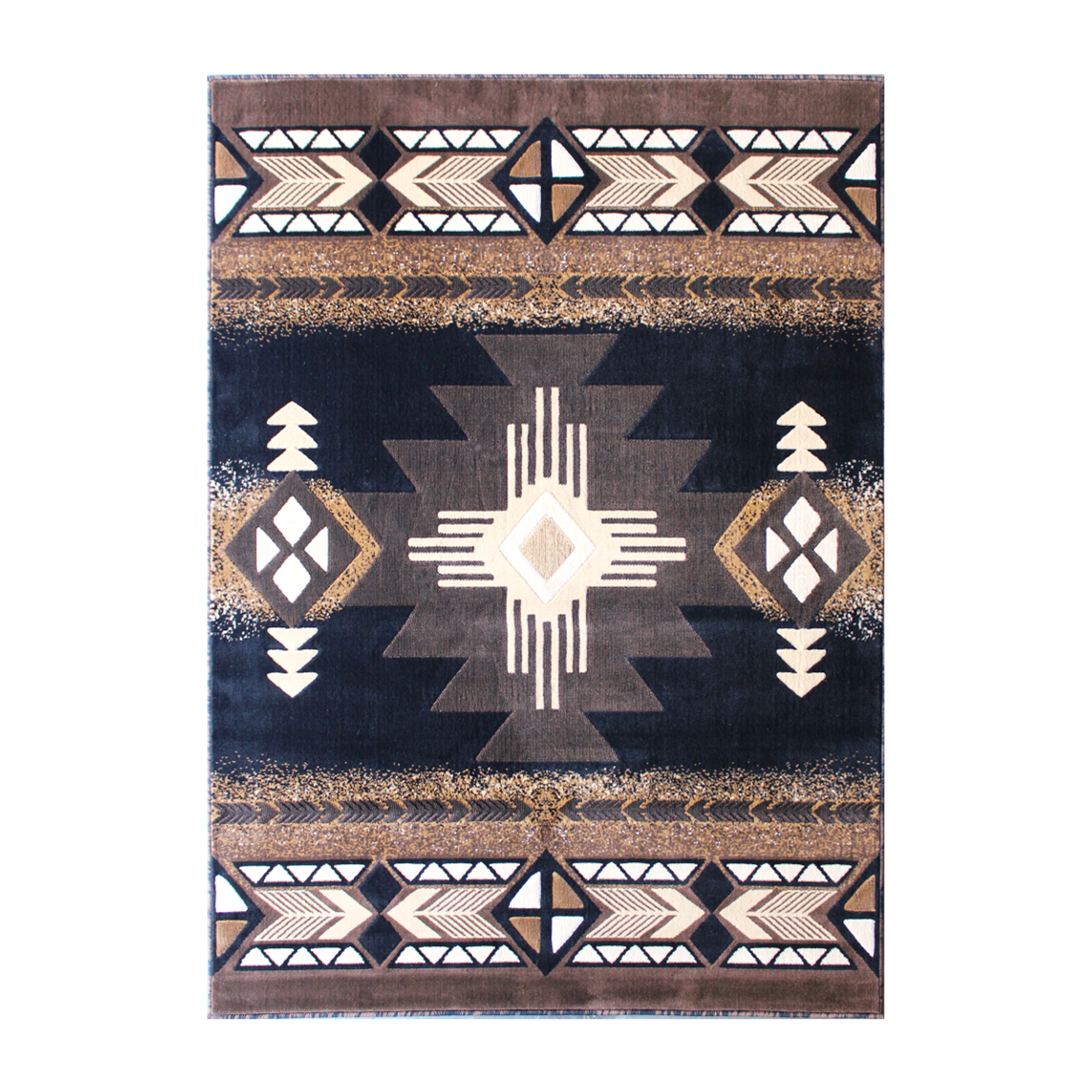 BizChair South West Native Area Rug Design C318 Black (8 Feet X 10 Feet)