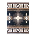 thumbnail image 2 of Emma + Oliver 8x10 Black Olefin Accent Rug with Complementary Southwestern Pattern in Beige, Black and Brown and Jute Backing, 2 of 7