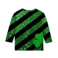 thumbnail image 3 of dazeni Holiday Shirts Girls 3/4 Sleeve Tops Crewneck Blouses Cute Graphic Tees Funny St Patricks Day Outfit Green8, 3 of 6