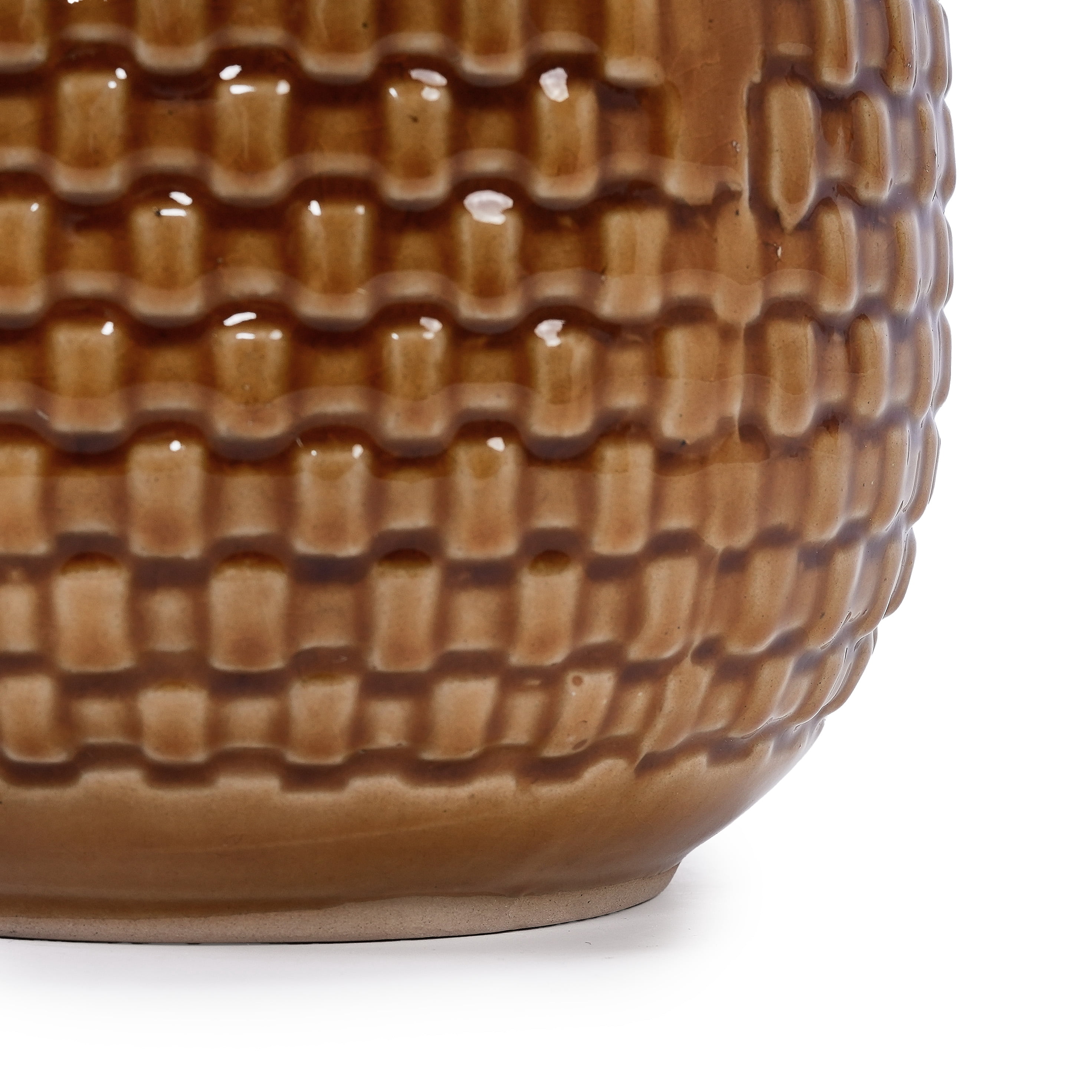 MAYEERTY 3 Pack Ceramic Plant Pots, Planter for Indoor Outdoor Patio, Garden, Dark Brown