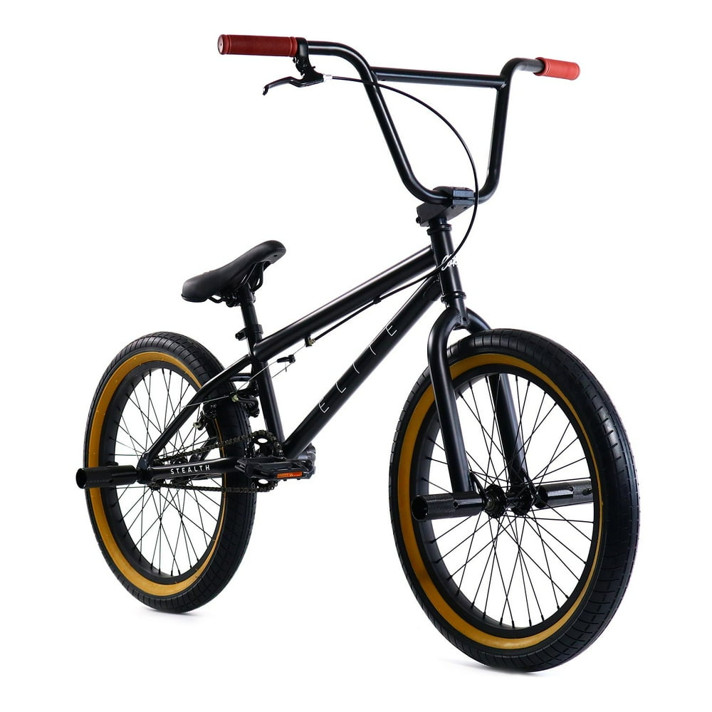 Elite 20” BMX Bicycle The Stealth Freestyle Bike New 2019 Black Gum