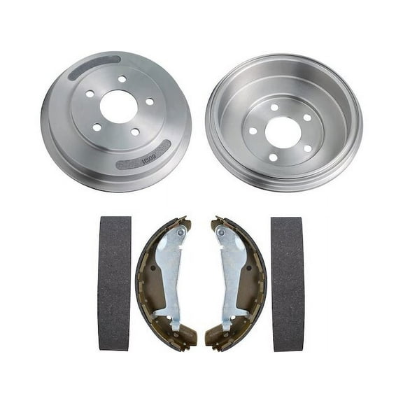 Rear Brake Pad Set and Brake Drum Kit - Compatible with 2009 - 2011 Chevy HHR 2010