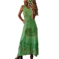 thumbnail image 1 of Robe Maxi Imprimée à Pois Floraux Boho pour Femmes, Décontractée, Enveloppante, Été, Paisley, Fluide, Soirée, Vacances, Longue Robe d'Été, 1 of 2