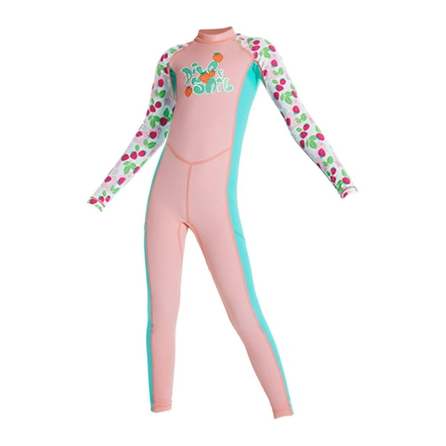 koolsoo Combinaison Thermique de Plongée Maillot de Bain Confortable Résistant aux Rayures Combinaisons pour Enfants pour Rose G