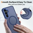 thumbnail image 6 of CASEFIV for Samsung Galaxy S25 Case,with Magnetic Invisible Stand [Military Drop Protection] [Compatible with MagSafe] Shockproof Slim Translucent Anti-Slip Case,Blue, 6 of 7