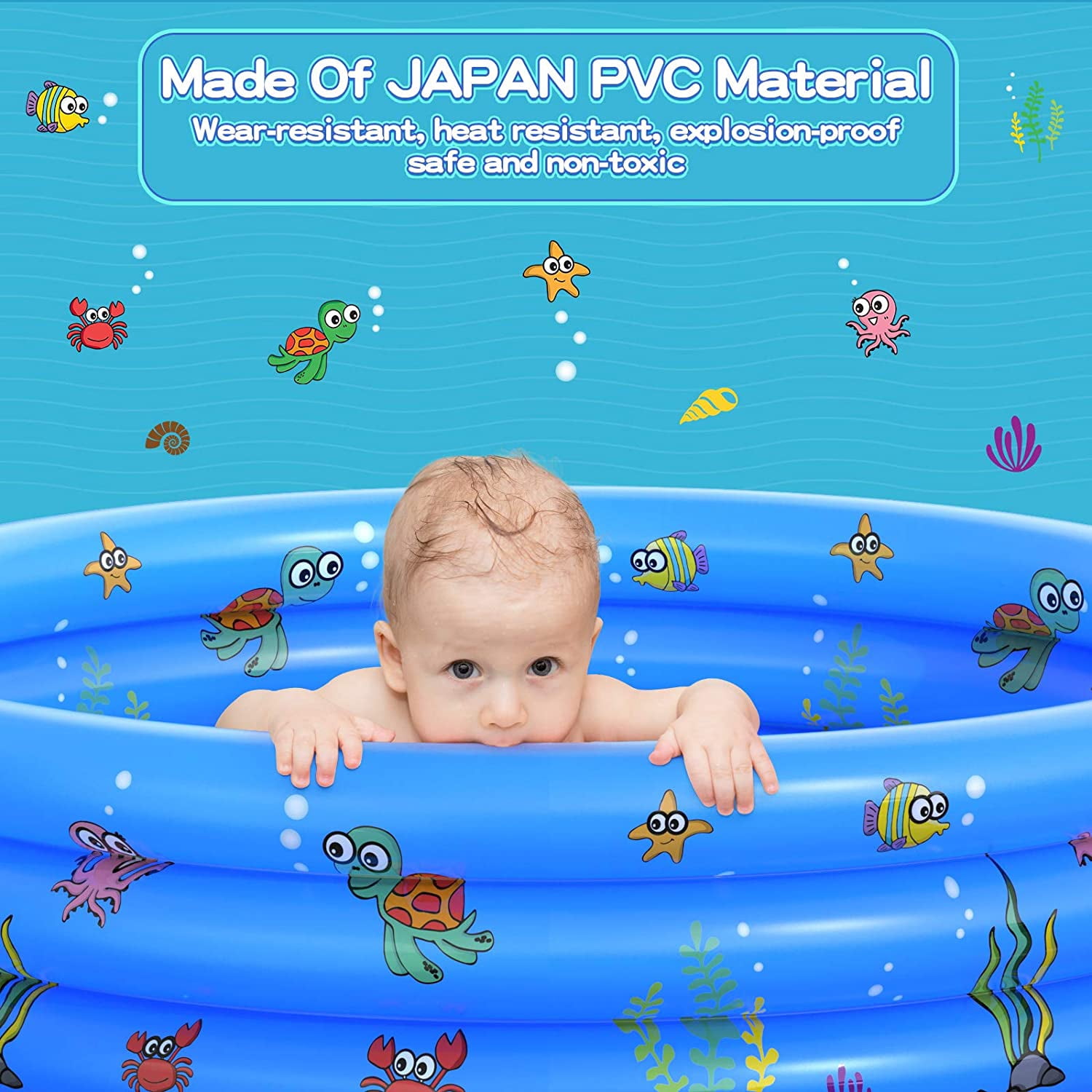 Garden Round Inflatable Swimming Pool, Portable Kids Water Center for Indoor/Outdoor Use