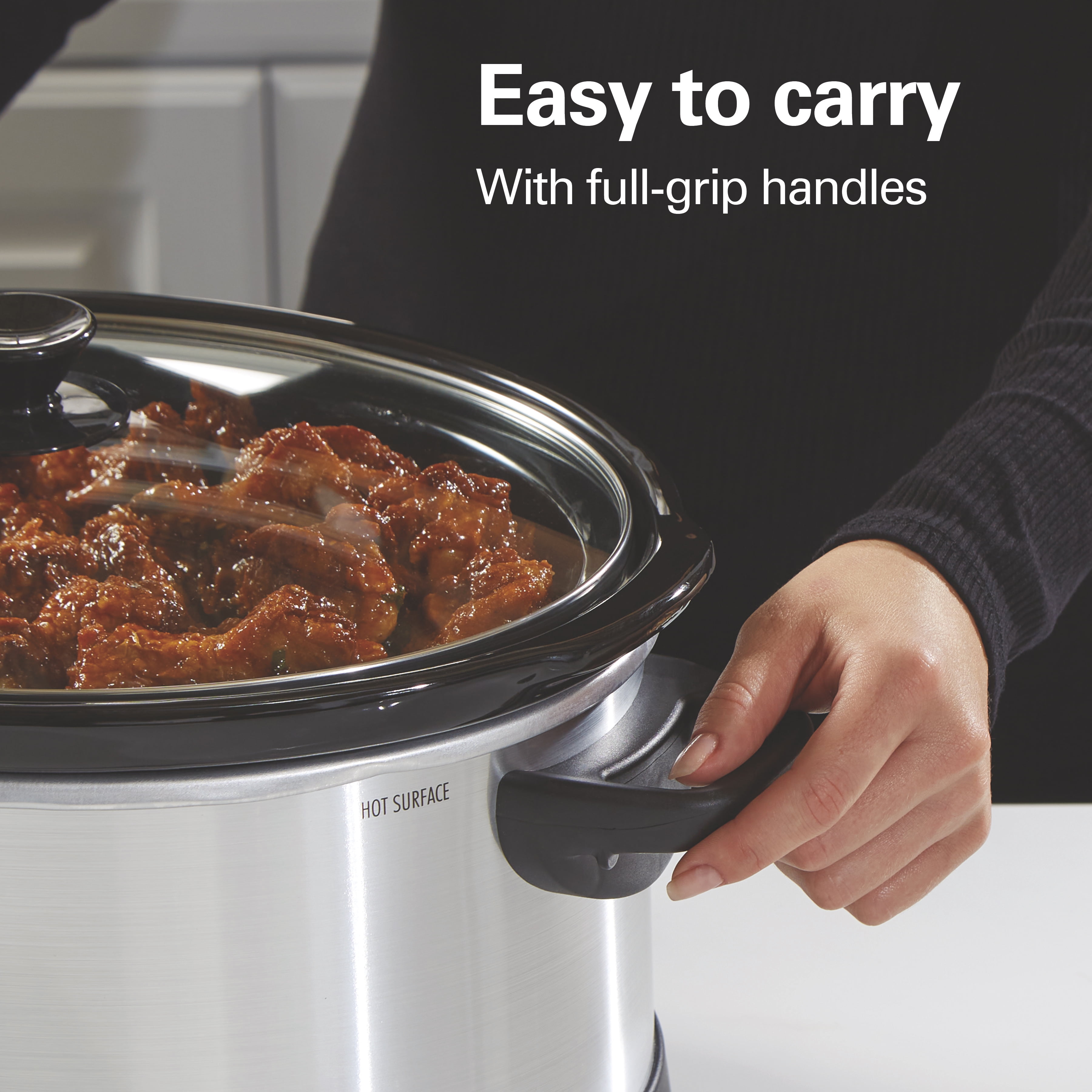 Portable 7 Quart Programmable Slow Cooker with Three Temperature