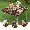 thumbnail image 4 of Colorful Mushroom Floral Brown Pattern Square Fitted Tablecloth with Elastic Edge,Square Table Cover,Washable Elastic Table Cover for Home Kitchen Party Decor 34"x34", 4 of 6