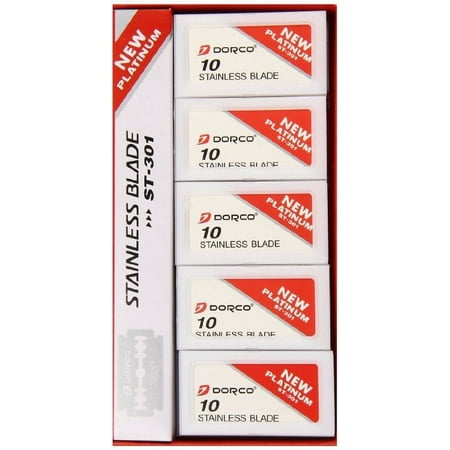 Dorco ST-301 Stainless Steel Razor Blades 100-Count Dispenser Pack