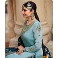 thumbnail image 5 of Ready to Wear Designer Lengha Suits Pakistani Indian Salwar Kameez Dress ( Sky Blue, XXL - 46 ), 5 of 6