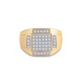 thumbnail image 2 of 10kt Yellow Gold Mens Round Diamond Square Cluster Ring 1/3 Cttw, 2 of 4