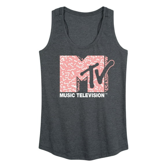 MTV - Memphis Print MTV Logo - Women's Racerback Tank Top
