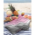 thumbnail image 3 of Pack of 2 Outdoor Pillow Covers, Abstract Beach Aesthetic Grey to Pink Gradient Waterproof Square Throw Pillowcase Cushion Decorative Pillow Covers for Couch Patio Tent, 18x18 in, 3 of 6