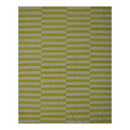 UPC: 0712195760224 | Pasargad Home Kilim 94 x 116 Hand-Woven Lamb s Wool Area Rug in Green/Beige