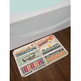 thumbnail image 2 of Retro Bath Mat, Summer Holiday Vintage Camping Beach Sign Boards in Old Style Faint Colors Art Print, Non-Slip Plush Mat Bathroom Kitchen Laundry Room Decor, 29.5 X 17.5 Inches, Multicolor, Ambesonne, 2 of 2