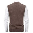thumbnail image 5 of APEXFWDT Men's Sweater Vest Sleeveless Stretchy V-Neck Sweater Slim Fit Lightweight Classic Casual Knit Vest,L,Coffee, 5 of 5