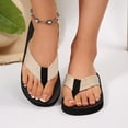 thumbnail image 2 of Rokment Woven Platform Flip Flops for Women 2026 Beach Summer Boho Casual Memory Foam Cushioned Slip on Thong Lightweight Dress Slippers Pool Water Sandals Beige Size 6, 2 of 8