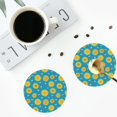 thumbnail image 4 of Gaeub Bee Sunflower Print 4 Pcs Leather Coasters for Drinks ,Drink Coasters Sets,Drink Table Cup Coasters for Living Room Kitchen Coffee Decor-Round Shape, 4 of 6