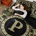 thumbnail image 3 of Erosebridal Abstract Camouflage P Bedding Comforter Set 7-Piece,Kids Teens Vintage Green Camo King Bedding Sets,Black Reversible, 3 of 6