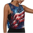 thumbnail image 2 of Jsaierl 4th of July Tank Tops for Women Casual Patriotic USA Flag Pattern Tees Loose Fit Sleeveless T Shirts Cami Athletic Round Neck Tanks S-XXL, 2 of 8