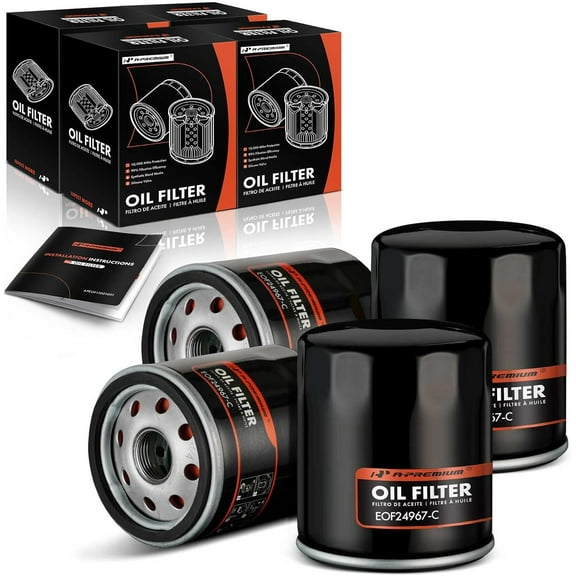 A-Premium 4-PC 10K Miles Protection Spin On Oil Filter Compatible with for Toyota Camry, RAV4, Corolla & Nissan & Chevy & Lexus & Infiniti & Suzuki & for Scion & Daihatsu & Geo & Pontiac & Lotus