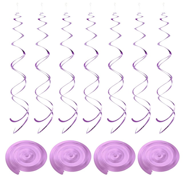 Unique Bargains Party Hanging Double Strip Streamer for Birthday,Wedding,Graduation Party with Hang Tag Hook 36Pcs(Lilac)