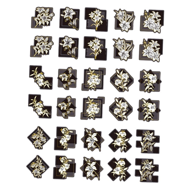 30 pegatinas de flores para manualidades, decoración de cuentas de mano, papel de mantequilla para fotos. Lirio