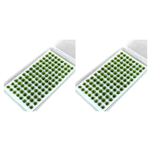 relayinert Realistic Appearance Mini Grass Tuft Made Artificial Grass Eco-friendly Miniatures Static Grass Tuft No.3 2Set