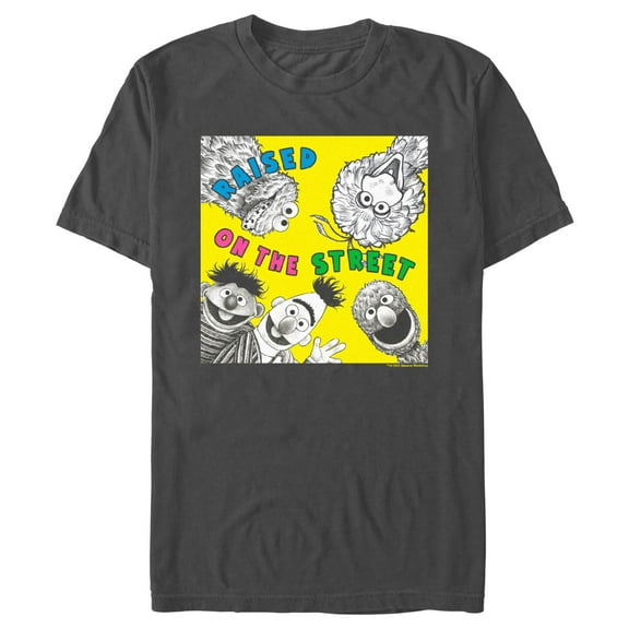 Men's Sesame Street Black and White Sketch  Graphic T-Shirt