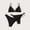Black, variant on Thin Strap Triangle Cup Bikini Top with Tie Side High Cut Bottom Two Piece Swimsuit Green XL