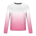thumbnail image 4 of Zylanna Men's T-Shirts Tee, Long Sleeve Gradient Color Crew Neck Stretchy Casual Tops for Man Pink, 4 of 4
