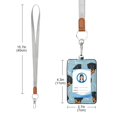 thumbnail image 3 of PU Leather Badge Holder ID Badge Holder with Lanyard for Cards & Credentials Cartoon Dog Faces and Bones, 3 of 6