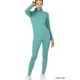 thumbnail image 3 of Zenana Women's Soft Fabric Mock Neck Long Sleeve Top & Leggings - 2 Pieces Tracksuit Set, 3 of 5