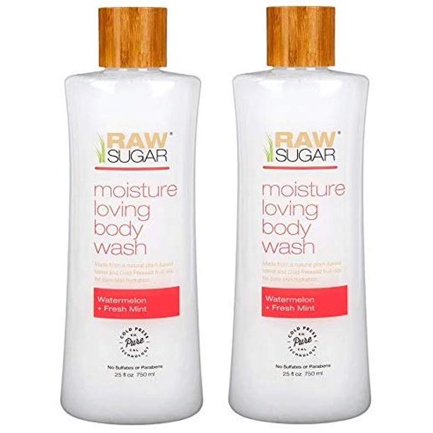 Raw Sugar Body Wash Watermelon + Mint 25 fl oz 2PACK