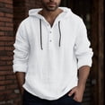 thumbnail image 2 of RUTAYY Men's Shirts Casual Solid Color Casual Button Long Sleeve Hooded Comfortable Breathable Indoor Outdoor Activities Classic Seaside Blouse, 2 of 4