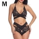 thumbnail image 1 of Conjunto de ropa interior de malla de encaje para mujer, lencería sexy, ropa de dormir, ropa de dormir, negro, M Inevent XX000073-06, 1 of 7