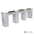 thumbnail image 2 of MAYAKOBA Sonoma Triple Manicure Table (With Vent Pipes) Nail Station for Beauty Salon Furniture & Equipment, Marble Top, Modern White/Silver, 2 of 4